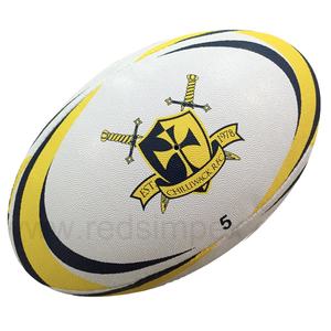 Ballon de rugby promotionnel en caoutchouc synthétique durable, entièrement personnalisable avec logo, idéal pour les événements d'entreprise et la promotion sportive - Product Image 1