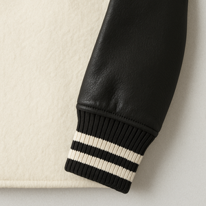 Chaqueta Varsity para Hombre, Cuerpo de Lana, Mangas de Cuero Genuino |   Chaqueta de Béisbol Personalizada Tipo Letterman |   Fabricante Mayorista OEM - Product Image 3