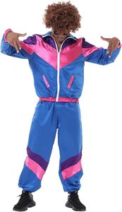 Conjunto Deportivo de los 80 para Hombre, Traje Deportivo Hip Hop, Chaqueta Colorblock, Conjunto para Carnaval - Product Image 2