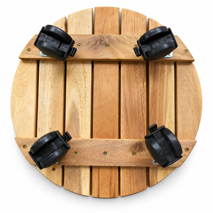 Soporte de Madera Minimalista Vintage para Macetas con Ruedas Bloqueables, Resistente y Ecológico, Carro para Mover Macetas de Jardín en Interiores/Exteriores - Product Image 1