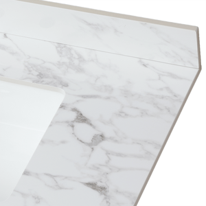 Lavabo Rettangolare Sottopiano in Ceramica per Bagno 37x22 Pollici, Top in Pietra Sinterizzata Bianco Carrara per Mobili Bagno - Product Image 5