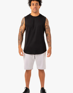 เสื้อกล้ามออกกำลังกายผู้ชายผ้าฝ้ายผสมสแปนเด็กซ์ 100% ระบายอากาศได้ดี เหมาะสำหรับเล่นกีฬากลางแจ้ง สีพื้น ขายส่ง - Product Image 1
