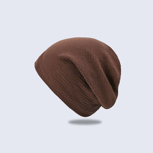 100% Cotton Custom Solid Beanie Knit Baggy <b>Hat</b> Soft Confinement Beanie Sleeping Cap Lightweight Breathable Skull Cap - Product Image 4