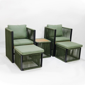 Modern Outdoor Furniture Patio Conversation Set Cool <b>Bar</b> <b>Table</b> Wicker Ottomans Bistro Sets for Porch Backyard Balcony Poolside - Product Image 3