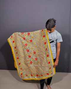 Écharpes Phulkari brodées à la main, très demandées, avec logo personnalisé imprimé, en Georgette, Chiffon, Jersey, Stoles, Pashmina, pour musulmanes, en gros - Product Image 4