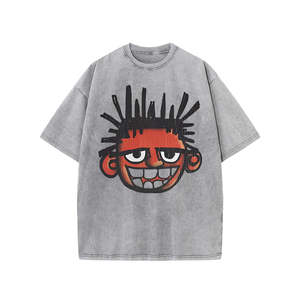 Camiseta Retro Estampada para Hombre, Lavada al Ácido, 100% Algodón, Moda Urbana, Tejida, Venta al Por Mayor, Directo de Fábrica, Alta Calidad, Personalizada - Product Image 5