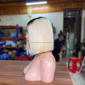 Perruques en cheveux humains vierges Bob, très demandées, cheveux vietnamiens bruts ultra-lisses, soyeux et doux, avec dentelle frontale HD transparente - Product Image 4