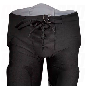 Mens Black <b>Padded</b> American Football Pants Belt Closure Breathable Athletic Practice Game Performance Sportswear Adult Wear cloth - Product Image 6