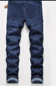 Jeans ajustados rotos y desgastados para hombre, pantalones casuales de mezclilla con efecto destruido, a la moda - Product Image 6