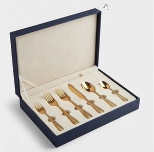 Ensemble de couverts élégants en or mat, résistants au lave-vaisselle, pour une utilisation sur la table de mariage - Product Image 5