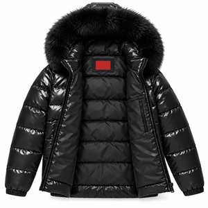 <b>Men's</b> Winter Puffer Jacket Hooded <b>Fur</b> Collar Quilted Down <b>Coat</b> Zipper Closure Casual Outerwear - Product Image 3