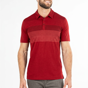Men's Blue Short Sleeve Knitted <b>Polo</b> <b>Shirt</b> With <b>Striped</b> Color Blocked Design Casual Style - Product Image 5