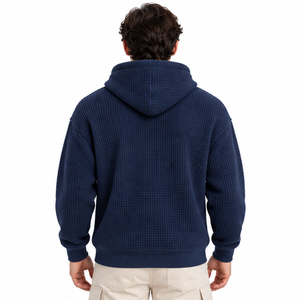 Mens Waffle Knit Hoodie Casual Pullover Thermal <b>Long</b> Sleeve Outdoor Winter Custom Streetwear <b>Sweatshirt</b> Wholesale Sportswear - Product Image 6