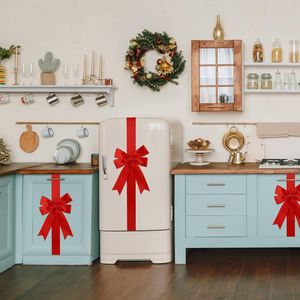6 Pezzi di Grandi Nastri Rossi Natalizi, Fiocchi Festivi 10x8 per Porte e Armadi, Accessori per Feste di Natale - Product Image 6