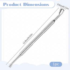 เครื่องมือดันหนังกำพร้ารูปตัววี 2-in-1 ทำจากสแตนเลส ทนทาน ใช้ซ้ำได้ สำหรับมืออาชีพ กำจัดหนังกำพร้า ดูแลเล็บ - Product Image 2