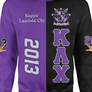 Lambda Fraternity <b>Embroidery</b> Men's Crewneck <b>Sweatshirt</b> Customized Chenille <b>Embroidery</b> Plus Size O-Neck University - Product Image 6