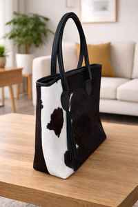 Elegante Bolso Tote de Cuero Genuino con Pelo, Bolso de Hombro de Lujo para Mujer, Multifuncional, con Cierre Abierto, para Verano y Otoño, LHTB-0091 - Product Image 2