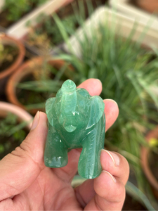 Figura de Elefante Tallada a Mano en Aventurina Verde, Decoración de Cristal para la Buena Suerte, Regalo Espiritual para el Hogar y el Altar - Product Image 4
