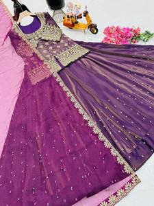 New Arrivals Latest Fashion Elegant Wedding <b>Party</b> Wear <b>Top</b> Lehenga Dupatta Set simmer silk - Product Image 4