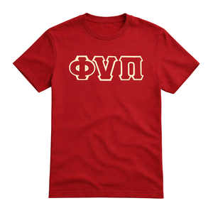 T-shirt à 3 lettres Kappa Alpha Psi Old Skool Phi Nu Pi, rouge vif ou bordeaux, vêtements de fraternité grecque avec design vintage, confort premium - Product Image 4