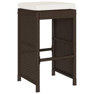 Ensemble de 4 tabourets de bar de jardin blanc crème et marron, mobilier d'extérieur élégant - Product Image 3