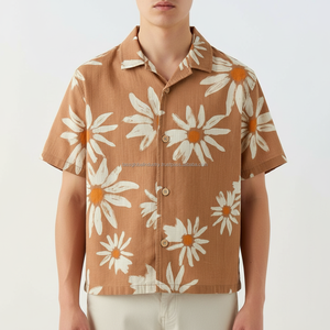 Chemise à col cubain pour homme, à manches courtes, à motifs floraux, respirante, sur mesure, OEM, vente en gros - Product Image 3