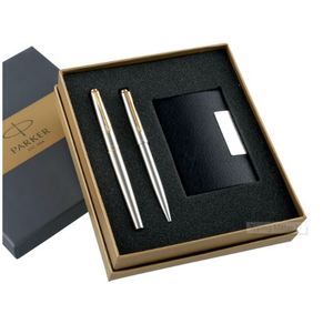 Parker Galaxy <b>Gold</b> Trim Ball <b>Pen</b> with Free Card Holder - Product Image 2