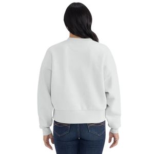 Wholesale <b>Womens</b> <b>Fleece</b> Sweatshirt Crewneck Pullover Drop Shoulder Long Sleeve Casual Streetwear <b>Top</b> <b>For</b> Daily Wear Custom - Product Image 2