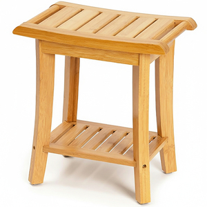 Taburete de baño de bambú - Product Image 1