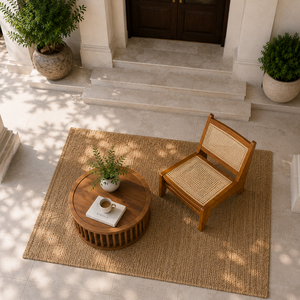 Solid Teak Premium Modern Scandinavian Wholesale for Armless Rattan Lounge <b>Chair</b> Accent <b>Chair</b> Natural Handwoven <b>Cane</b> Foam - Product Image 5
