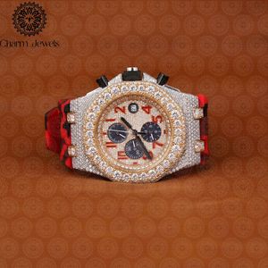 Charm_Jewels Luxury Stainless Steel Tonneau <b>Watch</b> 42mm Analog Sapphire Crystal <b>Diamond</b> Bezel Leather Band Quartz Movement - Product Image 1
