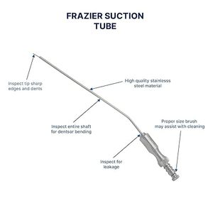 Tubo de Succión Quirúrgico Frazier, Instrumento Médico Reutilizable de Alta Calidad, Cánula de Irrigación, Aprobado por ISO - Product Image 3
