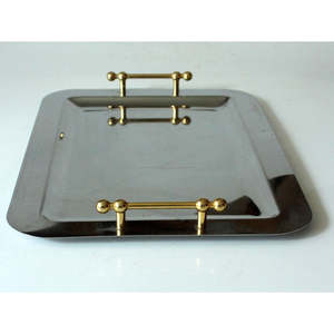 Simple Design Rectangular Metal <b>Food</b> <b>Tray</b> Large Size Greatest Quality Perfect for Dessert Tea Coffee Serving Made in India - Product Image 3
