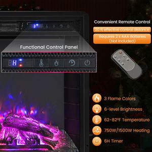 Caminetto Elettrico da Incasso da 26 Pollici con Fiamma a Luminosità Regolabile, Modello Gallery View 2 11, Caminetto Elettrico Durevole - Product Image 5