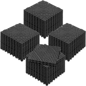 50 Piezas de Baldosas de PVC Entrelazadas de 12''x12'', Negras, Antideslizantes, para Drenaje, Baldosas de PVC Suaves y Entrelazadas, Revestimiento de Plástico Negro - Product Image 1