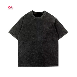 100% Cotton Acid Wash <b>Tshirt</b> Vintage Distressed Acid Wash T-shirt Men Oversized Wholesale Acid Washed Men's T-Shirts - Product Image 6