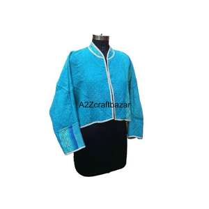 เสื้อแจ็คเก็ตผ้าฝ้ายแท้ 100% งานแฮนด์เมดจากอินเดีย ลายพิมพ์ดอกไม้สไตล์วินเทจ ระบายอากาศได้ดี เหมาะสำหรับฤดูหนาว สำหรับผู้หญิง - Product Image 3