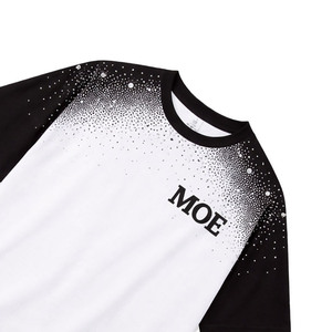 Camisetas de hombre de algodón de moda con manga raglán, diseño degradado con pedrería, de peso pesado, corte holgado y estilo urbano, OEM - Product Image 4