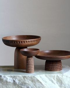 Support à gâteau rond en bois fait main, plateau de présentation de desserts poli, couleur noyer brun, pour mariage, fête, pâtisserie, Aqudus Saleem KAYANN Custom - Product Image 5