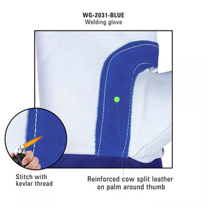 Gants de soudage TIG en cuir pleine fleur et croûte de bovin, anti-étincelles et ignifuges pour la lutte contre les incendies, le jardinage et la protection des mains - Product Image 3