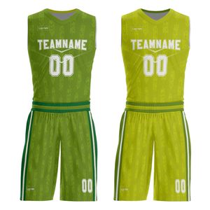 Teamname Basketball Uniform Sublimated Sleeveless Jersey and <b>Shorts</b> Set Moisture Wicking Athletic Fit Adult Unisex Green - Product Image 1
