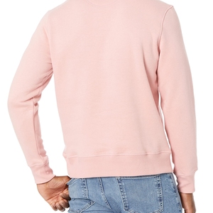 <b>Men's</b> <b>Pink</b> Stand Collar Pullover <b>Sweatshirt</b> Regular Fit Knitted Cotton Casual Solid Color Winter Wear Eco-Friendly Breathable - Product Image 5