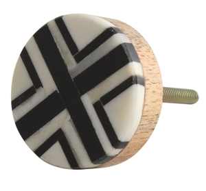 Poignées de porte d'armoire classiques en bois et résine, design traditionnel fait main pour tiroirs de cuisine, chambre et salle de bain - Product Image 2