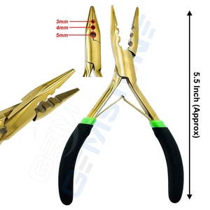 Gold Hair Extension Tool Kit – Micro Bead <b>Plier</b> <b>Set</b> Loop Tool Hook Needles Hair Parting Tools & Accessories Kit - Product Image 6