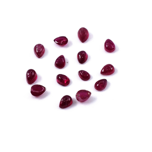 Rubis naturels de Bangkok, formes poire calibrées 5x7mm, rubis cabochon naturel en vrac pour la fabrication de bijoux, prêt à l'emploi - Product Image 3