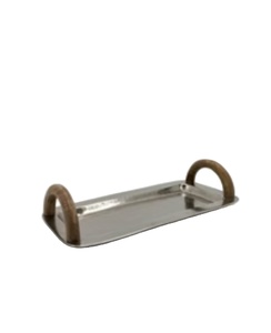 Newest Designed Industrial Design Rectangular Nickel Plated Aluminium Cast Handicraft Customizable Christmas Serving Tray Custom - Product Image 1