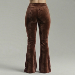 Leggings Elásticos Transpirables y Cómodos de Alta Calidad, Ecológicos, con Pedrería en Forma de Estrella, Color Morado, Pantalones de Moda Urbana para Mujer - Product Image 4