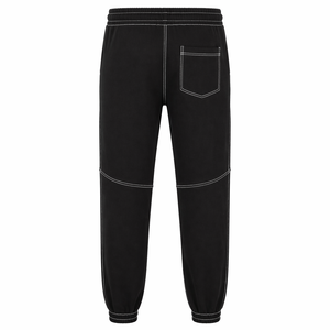 Pantalon de jogging baggy noir pour homme style streetwear hip-hop avec empiècements contrastants blancs et cordon de serrage - Product Image 6