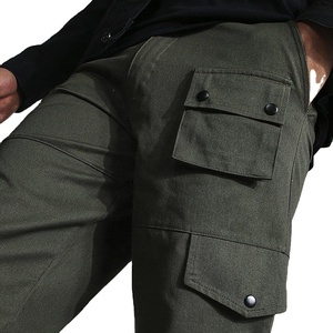 Haute qualité 100% Nylon hommes décontracté utilitaire Cargo pantalon personnalisable broderie plusieurs poches Hip Hop Streetwear travail toile - Product Image 4