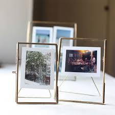 Home Decor Glass & Metal Hanging Picture <b>Frame</b> for <b>Wall</b> Decoration, with 2 Sides Glass 7 Inches (Golden) Decorative - Product Image 4